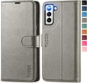 img 4 attached to TUCCH Case Wallet for Galaxy S21+ Plus 5G: Magnetic Stand, RFID Blocking, Card Slots, Grey