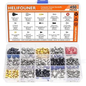 img 4 attached to 🖥️ Helifouner 450-Piece Computer Standoffs Spacer Screws Kit: Ideal for Hard Drive, Motherboard, Fan, Power Graphics & Computer Cases