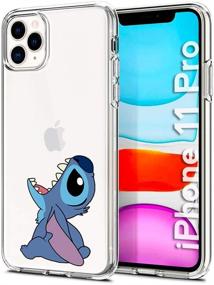 img 4 attached to 🧵 Litech Cute Stitch Case | Protective Clear Funny Cartoon Flexfit Case for Apple iPhone 11 Pro (2019). Boost Your iPhone 11 Pro's Aesthetic with Creative Artistic Design!