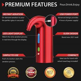 img 3 attached to 🍷 DIONYSUS Electric Wine Aerator and Smart Wine Dispenser, 2021 New Model, First Wine Dispenser Machine with Electric Wine Aerator Pourer - Includes FREE Wine Opener and Wine Stopper Gift Set (in Ruby Red)