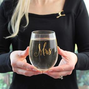 img 3 attached to 🍷 Lillian Rose Gold Mrs. Stemless Wine Glass, Clear - Single Count