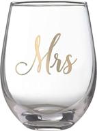 🍷 lillian rose gold mrs. stemless wine glass, clear - single count логотип