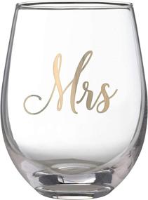 img 4 attached to 🍷 Lillian Rose Gold Mrs. Stemless Wine Glass, Clear - Single Count