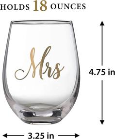 img 2 attached to 🍷 Lillian Rose Gold Mrs. Stemless Wine Glass, Clear - Single Count