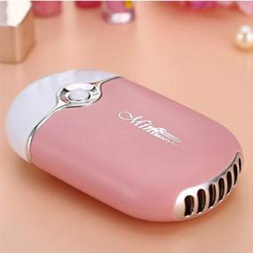 img 3 attached to 👁️ MISMXC Eyelash Fan: Rechargeable Mini Handheld Lash Dryer with Built-in Sponge – Ideal for Eyelash Extension Application