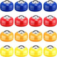 16-piece mini shuffleboard replacement pucks set - tabletop equipment with rollers - shuffleboard curling accessories логотип