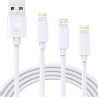 🔌 3-pack зарядные кабели для iphone от marchpower: сертифицированный mfi кабель lightning usb-a быстрая зарядка - iphone 13 12 mini pro max se(2020)11 x xs xr 8 7 6 plus ipod ipad airpod и другие - 3/6/10ft логотип