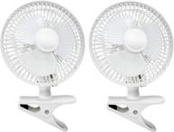 🌬️ beyond breeze clip fan - 2 pack, two quiet speeds, strong grip clamp, adjustable tilt - ideal for home, office, dorm - 6 inch, white логотип