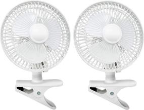 img 4 attached to 🌬️ BEYOND BREEZE Clip Fan - 2 Pack, Two Quiet Speeds, Strong Grip Clamp, Adjustable Tilt - Ideal for Home, Office, Dorm - 6 Inch, White