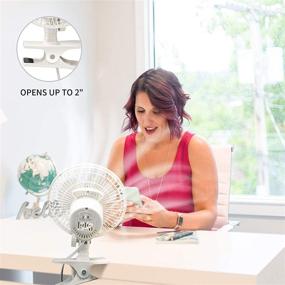 img 1 attached to 🌬️ BEYOND BREEZE Clip Fan - 2 Pack, Two Quiet Speeds, Strong Grip Clamp, Adjustable Tilt - Ideal for Home, Office, Dorm - 6 Inch, White