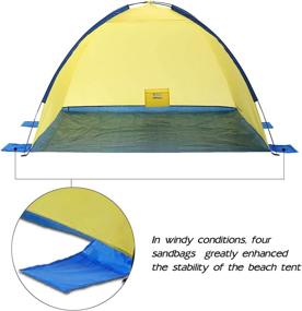 img 3 attached to 🏖️ SEMOO Beach Tent: Anti-UV Portable Sunshade Tent for Beach Travel & Outdoor Activities - Includes Carrying Bag, Tent Stakes, and Sand Pockets