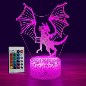 img 4 attached to 🐉 JMLLYCO Dragon Toys for Boys Dragon Night Light - 16-COLOR Remote Control Optical Illusion Bedside Lamps – Perfect Christmas & Birthday Gifts for Boys 4-9+ Years Old