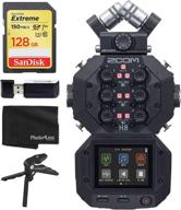 🎤 zoom h8 8-input / 12-track portable handy recorder: ultimate podcasting, music, and field recording solution + bonus 128gb memory card and sd card reader + table tripod hand grip – unbeatable value bundle logo