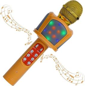 img 4 attached to 🎤 FBamz Microphone Bluetooth: Celebrate Christmas with Champagne Tones
