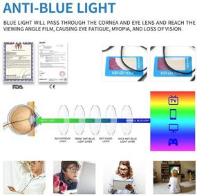 img 1 attached to К КЕНЖОУ Квадратные очки с синим светом для женщин/мужчин - премиальные очки для блокировки синего света для снятия напряжения глаз и защиты от цифрового излучения.