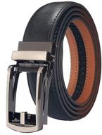 👔 premium leather ratchet sliding buckle adjustable belts for men: the perfect accessories for style and comfort logo