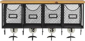 img 3 attached to Brown and Black Linon 4-Basket Wall Organizer - 23.5" L x 7.25" W x 12.4" H