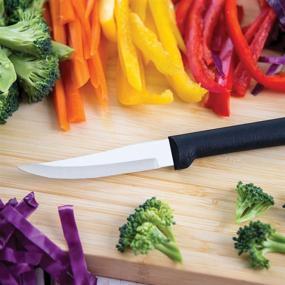 img 1 attached to 🔪 Rada Cutlery Heavy Duty Stainless Steel Knife and Vegetable Peeler Set - Efficient Pare and Peel Tools, Made in The USA, 2 Piece, Black Handle