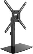 barkan tabletop tv mount - swivel & tilt flat/curved stand base for 29-58 inch tvs, holds up to 55 lbs, patented design with tempered glass and 3 year warranty, compatible with led oled lcd, black logo