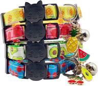 ivia pet breakaway cat collar with bell: safety adjustable, cute fruit patterns for kitten cat & small dog pets (4 pack) logo