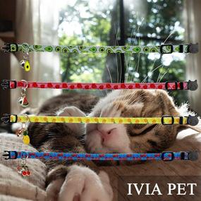 img 2 attached to IVIA PET Breakaway Cat Collar with Bell: Safety Adjustable, Cute Fruit Patterns for Kitten Cat & Small Dog Pets (4 Pack)