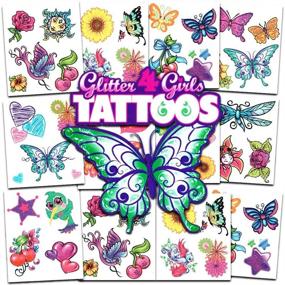 img 4 attached to Crenstone Glitter Tattoos: 50 Stunning Designs of Hearts, Butterflies, Flowers, and More!