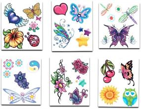 img 2 attached to Crenstone Glitter Tattoos: 50 Stunning Designs of Hearts, Butterflies, Flowers, and More!