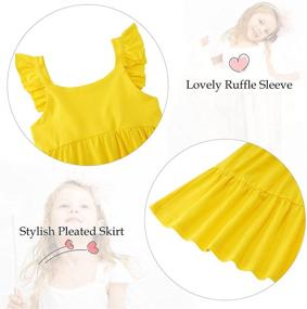 img 1 attached to 🌞 Vieille Summer Yellow Mustard Sundress: Stylish Girls' Clothing and Dresses to Beat the Heat!