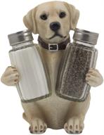 🐾 labrador retriever salt and pepper shaker set with display stand - lodge & hunting cabin kitchen decor, dog figurine holder, table centerpieces, perfect puppy gifts for hunters logo