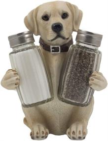 img 4 attached to 🐾 Labrador Retriever Salt and Pepper Shaker Set with Display Stand - Lodge & Hunting Cabin Kitchen Decor, Dog Figurine Holder, Table Centerpieces, Perfect Puppy Gifts for Hunters