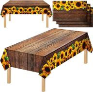 🌻 efficient sunflower tablecloth: disposable countryside décor for food service & catering supplies логотип