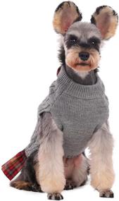 img 3 attached to 🐶 Kuoser Dog Sweater, British Style Knitwear Vest for Small Medium Dogs Puppies Bulldog with Leash Hole, Turtleneck Pullover Dog Coat for Fall Winter - XS-XL Sizes Available