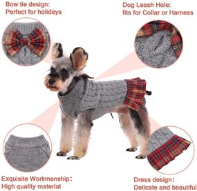 img 2 attached to 🐶 Kuoser Dog Sweater, British Style Knitwear Vest for Small Medium Dogs Puppies Bulldog with Leash Hole, Turtleneck Pullover Dog Coat for Fall Winter - XS-XL Sizes Available