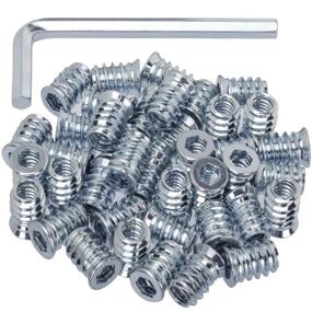 img 4 attached to 🔩 Pack of 40 Threaded Insert Nutserts, 1/4"-20 x 15mm – Screw-In Wood Furniture Inserts with 1/4" Allen Wrench