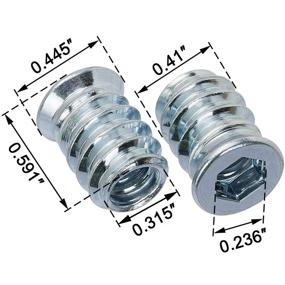 img 3 attached to 🔩 Pack of 40 Threaded Insert Nutserts, 1/4"-20 x 15mm – Screw-In Wood Furniture Inserts with 1/4" Allen Wrench