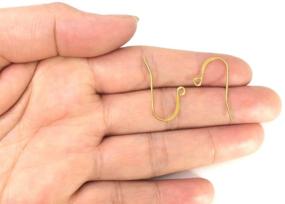 img 2 attached to 🎀 200pcs Hypoallergenic Strong Ear Wire French Earring Hooks, Gold Plated Brass Earwire Connectors for Jewelry Making, 0.8mm/0.031 Inch/20 Gauge, CF244-2