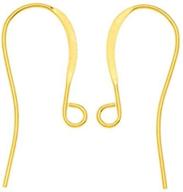 🎀 200pcs hypoallergenic strong ear wire french earring hooks, gold plated brass earwire connectors for jewelry making, 0.8mm/0.031 inch/20 gauge, cf244-2 logo