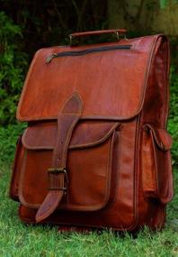 img 4 attached to 🎒 Handmadecraft Genuine Leather Rucksack Backpack: Classic Style & Exceptional Craftsmanship