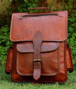 img 3 attached to 🎒 Handmadecraft Genuine Leather Rucksack Backpack: Classic Style & Exceptional Craftsmanship