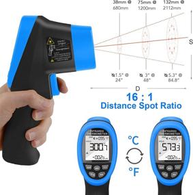 img 1 attached to 🌡️ Bluetooth Non-Contact Digital Laser Infrared Thermometer, INFURIDER YF-985CAPP IR High Temperature Gun -58℉~1472℉ – Ideal for HVAC, Oven, Kilning【Not for Human Temperature Measurement】