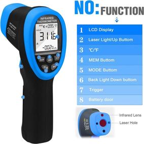 img 3 attached to 🌡️ Bluetooth Non-Contact Digital Laser Infrared Thermometer, INFURIDER YF-985CAPP IR High Temperature Gun -58℉~1472℉ – Ideal for HVAC, Oven, Kilning【Not for Human Temperature Measurement】