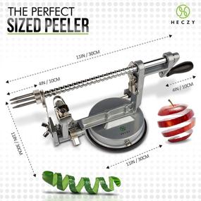 img 3 attached to 🍎 Heczy Adjustable Apple Peeler and Corer – Spiralizer Apple Peeler Corer Slicer with Vegetable Compatibility – Easy to Use with Sturdy Suction Base – Complete with Instruction Manual