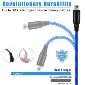img 3 attached to 🔌 High-Quality 2 Pack 5ft 3DS/ 2DS USB Charger Cable - Compatible with Nintendo New 3DS XL/ New 3DS/ 3DS XL/ 3DS/ New 2DS XL/ New 2DS/ 2DS XL/ 2DS/ DSi/ DSi XL - Nylon Braided Power Charging Cord