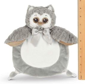 img 2 attached to 🦉 Bearington Baby Wee Owlie - Small Gray Owl Stuffed Animal Lovey Security Blanket, 8x7 inches