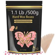 wax beads for hair removal: sensitive skin, painless 1lb waxing beans for bikini, 🌸 eyebrow, facial at home pearl waxing beads - with 20 spatulas for women & men (rose) logo