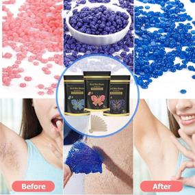 img 3 attached to Wax Beads for Hair Removal: Sensitive Skin, Painless 1LB Waxing Beans for Bikini, 🌸 Eyebrow, Facial at Home Pearl Waxing Beads - With 20 Spatulas for Women & Men (Rose)