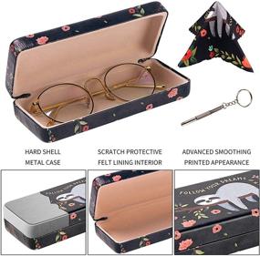 img 2 attached to Durable Eyeglass Case with Soft Pouch, 💪 Cleaning Cloth & Portable Tool: Complete Eyewear Protection