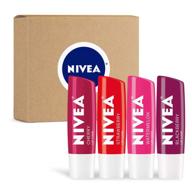 nivea lip care fruit variety pack: tinted lip balm for beautiful, soft lips - pack of 4 - review & buy online logo