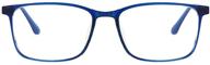 👓 ultra-lightweight stylish tr90 blue red fullwosing glasses with prescription range of -6.00 to -8.00 logo