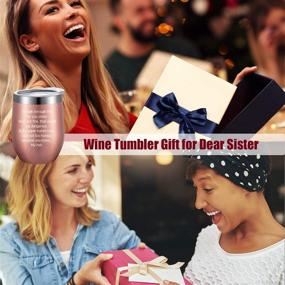 img 3 attached to 🎁 2 Pack Sister Gifts from Sister, Brother - Christmas & Birthday Gifts for Sisters - Unique I Walk Through Fire for You Sister 12 oz Wine Tumbler with Gift Box